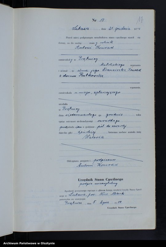 image.from.unit.number "Księga urodzeń Nr 1 - 18,1 - 46,1 - 47,1 - 49,1 - 52 i 1 - 51/przepisana w języku polskim z oryginału niemieckiego w dniach 18.06.1950 - 7.08.1950/"