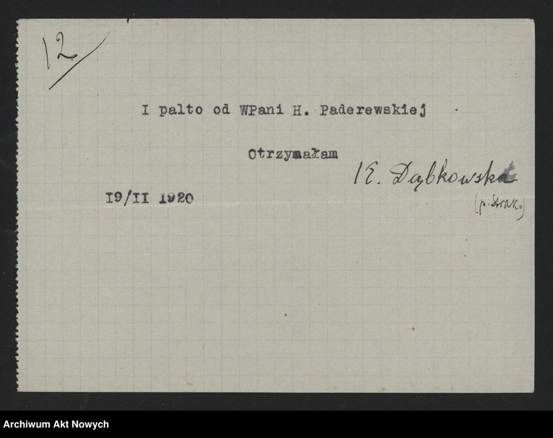 Obraz 14 z jednostki "Pokwitowania za otrzymane buty, palta, żywność"