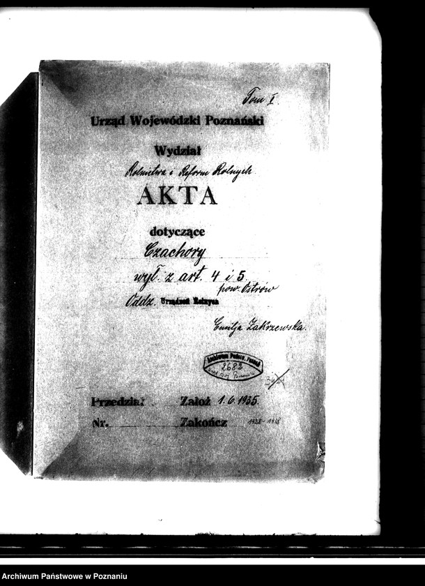 Obraz 4 z jednostki "Majątek Czachory powiatu ostrowskiego wyłączenie z art. 4 i 5 ustawy o wykonaniu reformy rolnej -Emilia Zakrzewska"