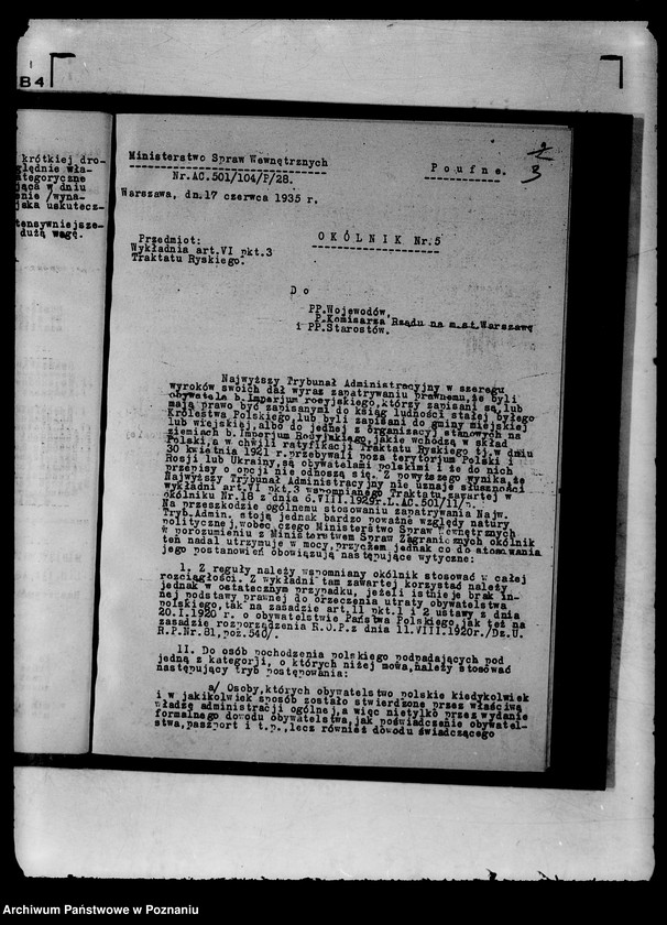 Obraz 7 z jednostki "Zbiór ogólników i zarządzeń Ministerstwa Spraw Wewnętrznych"