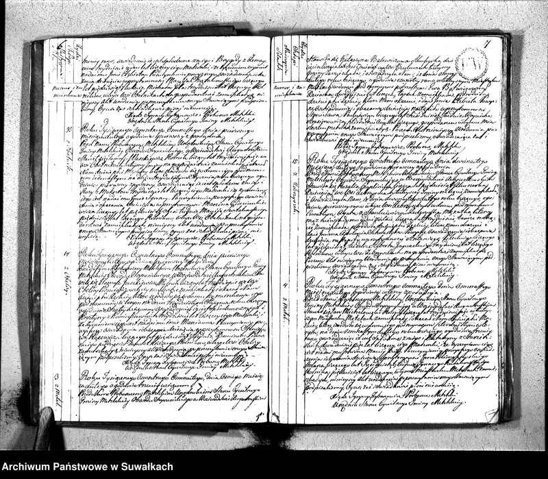 image.from.unit.number "Księga Aktów Urodzenia Urzędnika Stanu Cywilnego Gminy Metelskiey Powiatu Seyneńskiego Woiewództwa Augustowskiego Od 1 Stycznia Tysiąc Osimset Osimnastwgo Roku 1818"