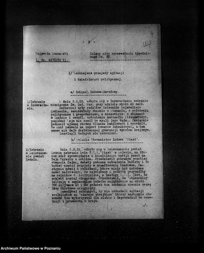 Obraz 8 z jednostki "Sprawozdania sytuacyjne tygodniowe za czas od 3 sierpnia do 30 sierpnia 1928 r."