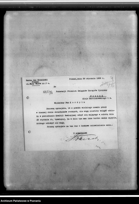 Obraz 8 z jednostki "Korespondencja federacji w sprawach personalno-organizacyjnych- zaświadczenia, powiadomienia o zebraniach i inne"