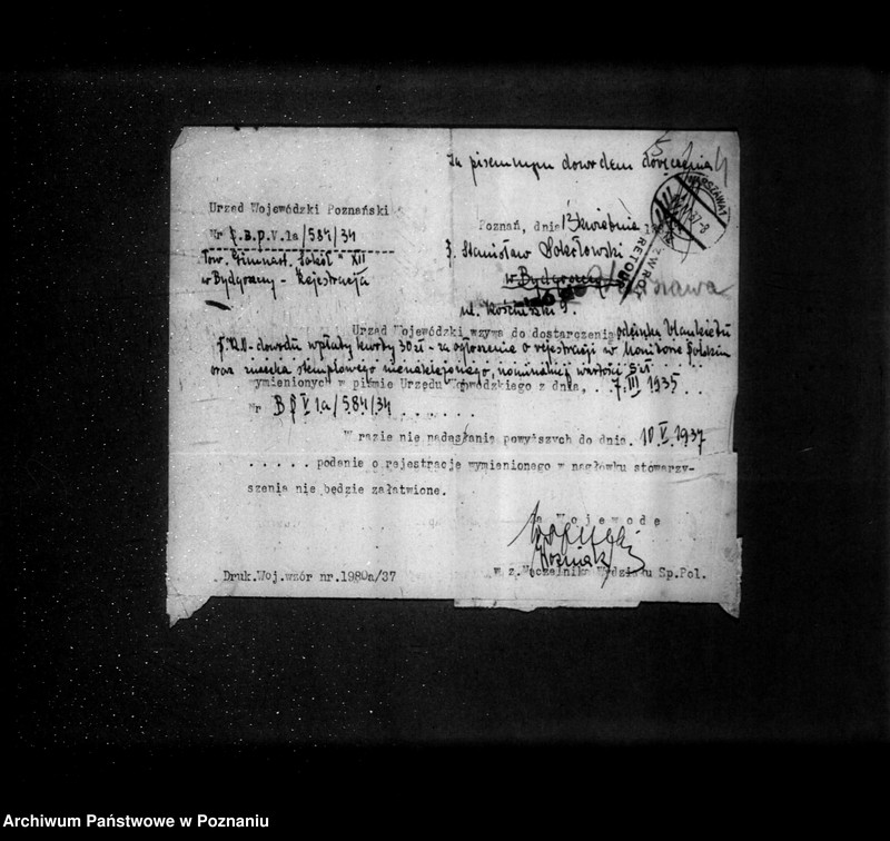 Obraz 8 z jednostki "/Towarzystwo Gimnastyczne Sokół XII Bydgoszcz - - rejestracja/"