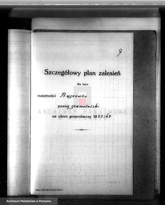 Obraz 13 z jednostki "Plan urządzenia gospodarstwa leśnego dla lasu majętności Buszewko powiat szamotulski 1937-1947"