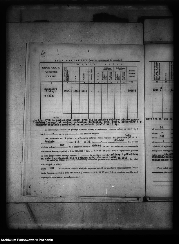 Obraz 20 z jednostki "wyłączenie z art. 5 ustawy o wykonaniu reformy rolnej we wsi Kazimierz Biskupi Białybród powiatu konińskiego"