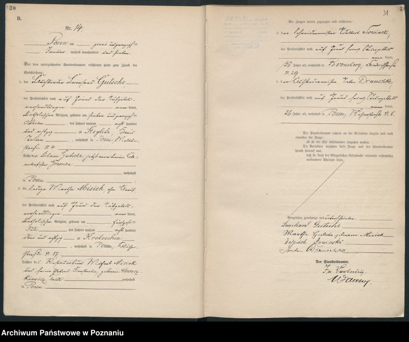 Obraz 17 z jednostki "Księga miejscowa małżeństw [Rejestr główny małżeństw]"