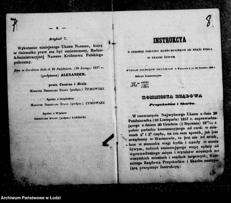 Obraz 10 z jednostki "Akta tyczące się dzierżawy dochodów konsumpcyjnych z początkiem 1860 r. oraz wszelkich w tym przedmiocie urządzeń"