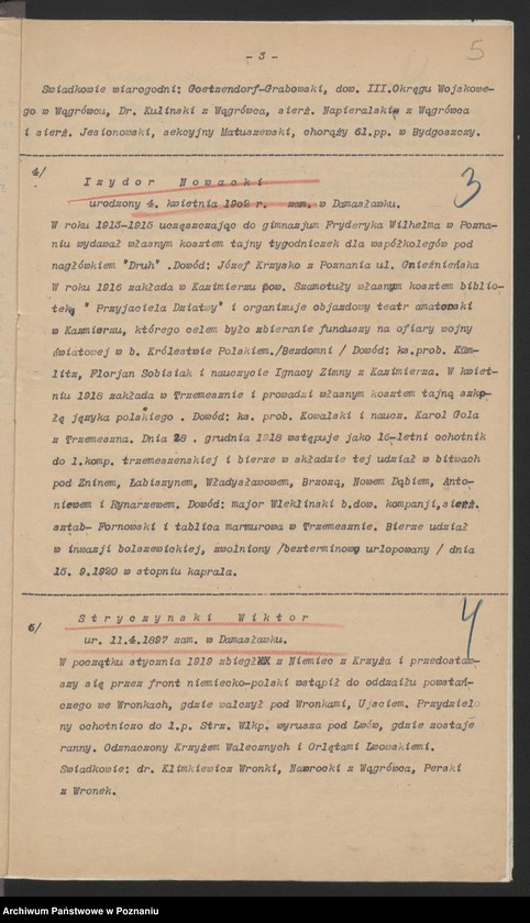 Obraz 7 z jednostki "Koło Damasławek, powiat Wągrowiec, członkowie Związku Powstańców Wielkopolskich którzy zasługują na odznaczenia."