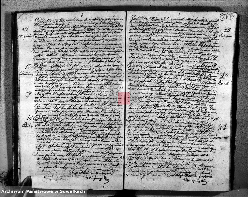 image.from.unit.number "Akta trzech obiektów urodzenia, małżeństw i zejścia parafii weysieyskiey z roku 1832"