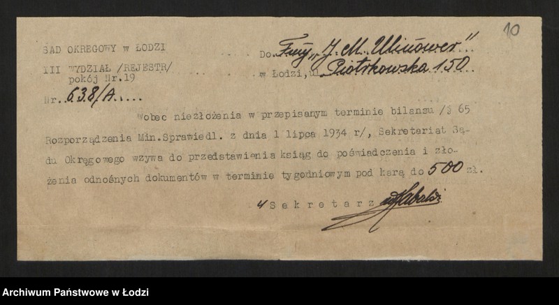 Obraz 12 z jednostki "Icek Mendel Ulinower- handel towarów kolonialnych i mydła"