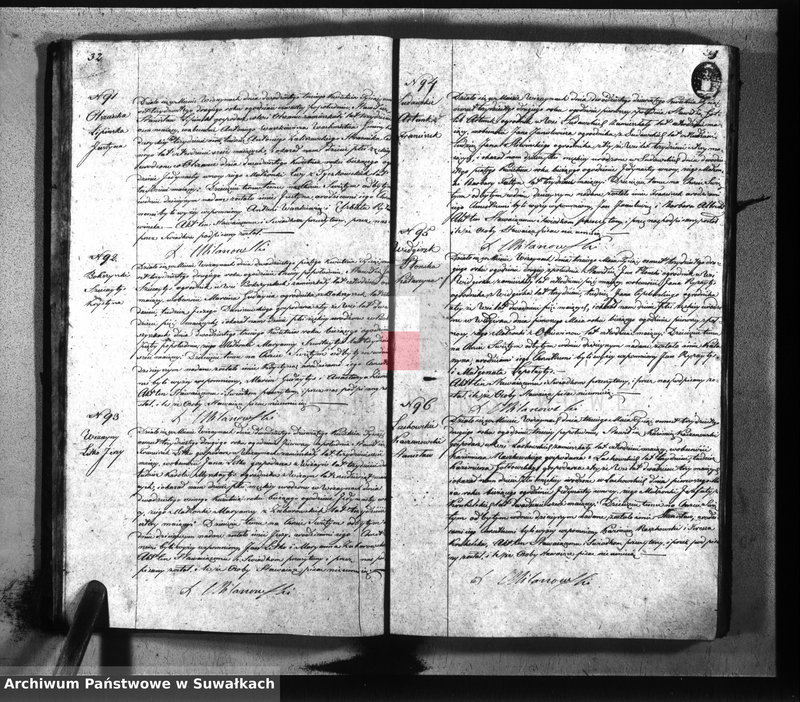 image.from.unit.number "Duplikat parafij wiżayńskiey z roku 1832"