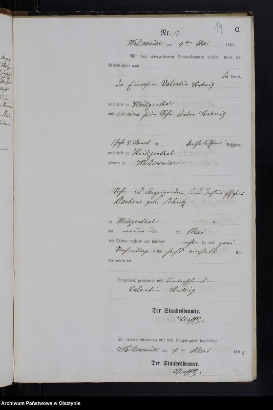 image.from.unit.number "Sterbe-Neben-Register Nr 1 - 46"