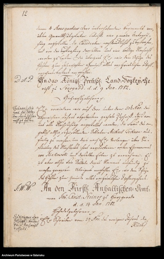 image.from.unit.number "[Liber missivarum]. Register über vorstehende Briefe von Jahr 1782. Register derer an welche vorstehende Briefe geschrieben worden vom J. 1782"