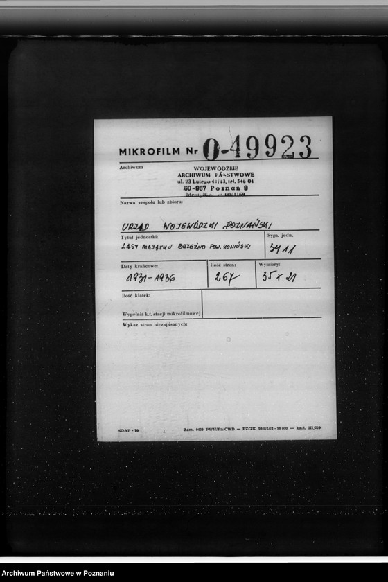 Obraz 2 z jednostki "Lasy majątku Brzeźno powiat koniński"