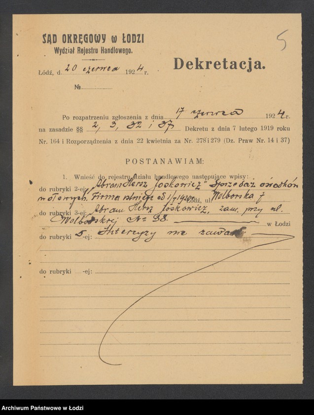 Obraz 7 z jednostki "Abram Hersz Jaskowicz – sprzedaż drobiu"