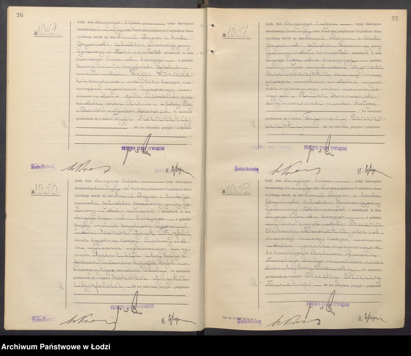 Obraz 16 z jednostki "Akta zgonów od numeru 999 do numeru 1969"