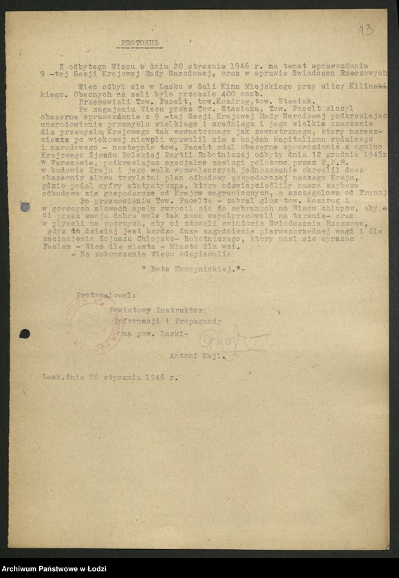 Obraz 14 z jednostki "Sprawozdania [i protokoły] z przeprowadzonych wieców [z załącznikami]"