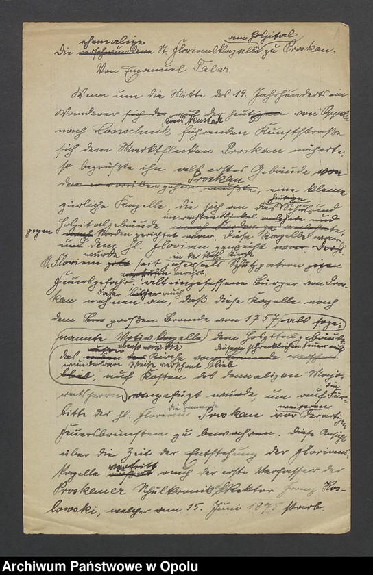 image.from.unit "Die ehemalige St. Florianskapelle am Hospital zu Proskau"