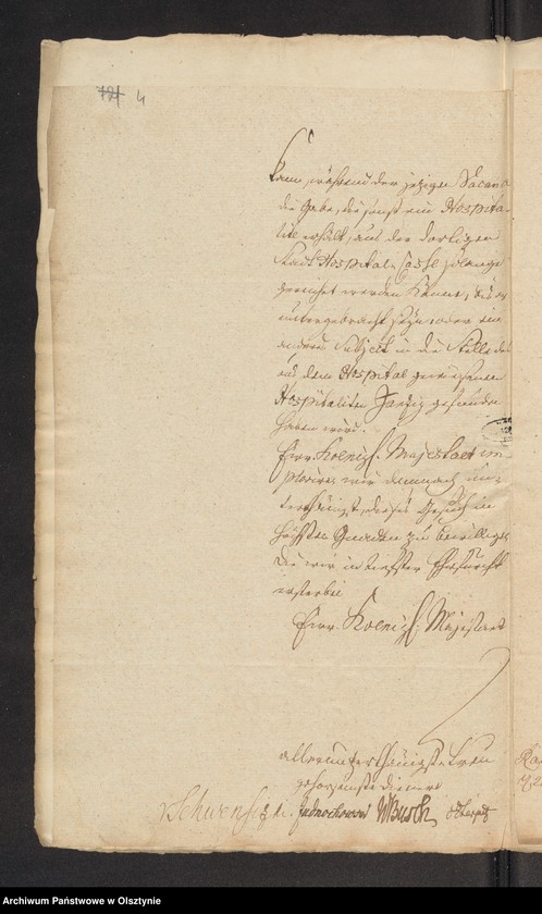 image.from.unit.number "In S. [Sachen] des durch einen unglüklichen Fall sehr beschädigten und dadurch zum Erwerb seines Unterhalts gewerdenen Burschen Goercke wegen einer ihm zu reichenden Gabe aus der Rastenburgschen Stadt-Armen Caße"