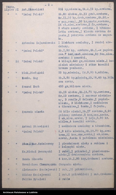 Obraz 8 z kolekcji "Wojewódzki Komitet Obrony Narodowej w Lublinie - zadania w obliczu wojny 1920 r."