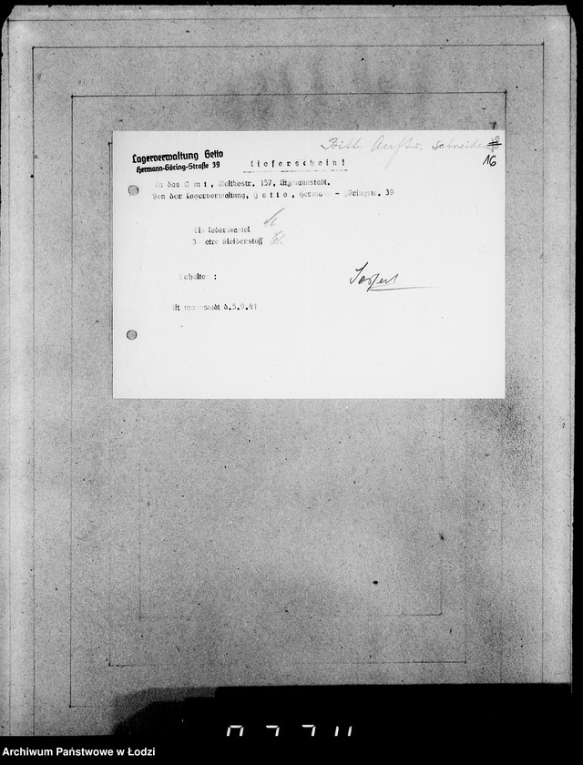 Obraz 20 z jednostki "Einnahme Anweisungen. [Sprzedaż przedmiotów skonfiskowanych]"