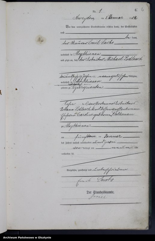 Obraz z jednostki "Sterbe-Haupt-Register Nr 1 - 112"