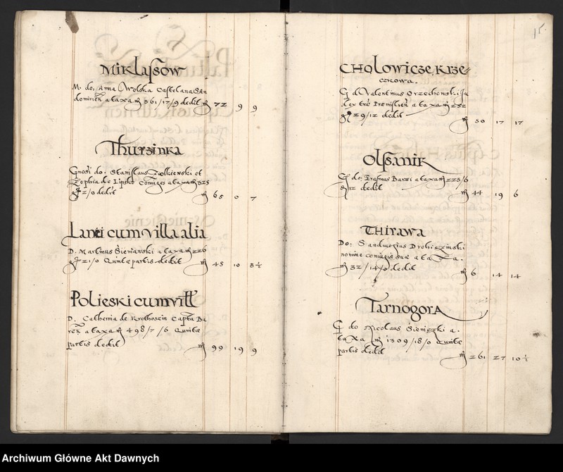 image.from.unit.number "Sumariusz pieniędzy i rejestr retenty piątej części z dochodów dóbr stołowych z terenów całej Rzeczpospolitej."