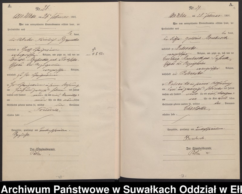 image.from.unit.number "Geburts-Haupt-Register des Königlichen Preussischen Standes-Amtes Ukta Kreis Sensburg"
