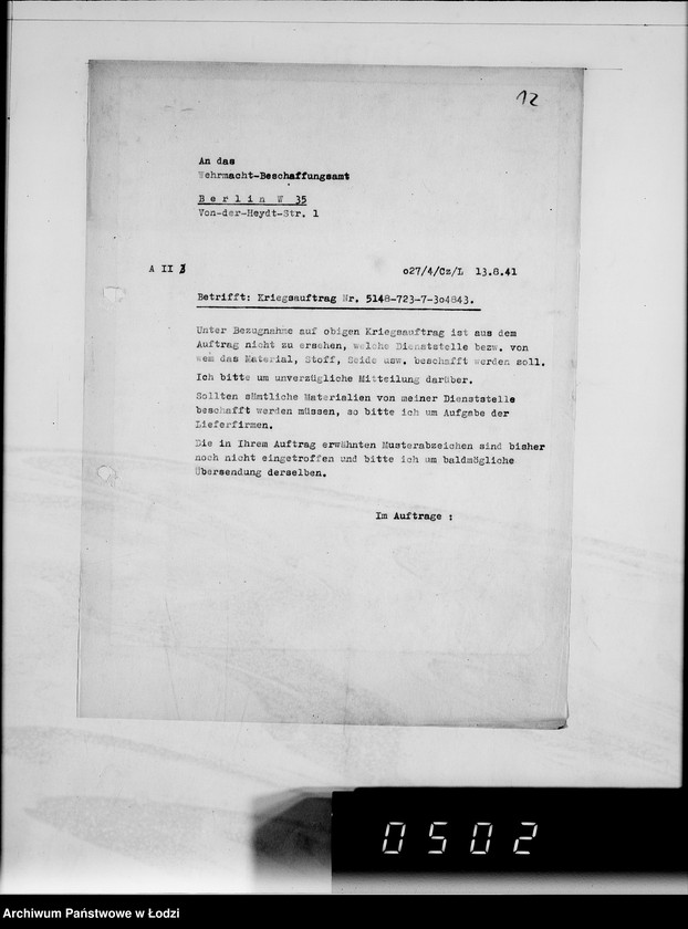 Obraz 16 z jednostki "Kriegsauftrag 5148-723-7-304843 Abzeichen f.Marine 15"