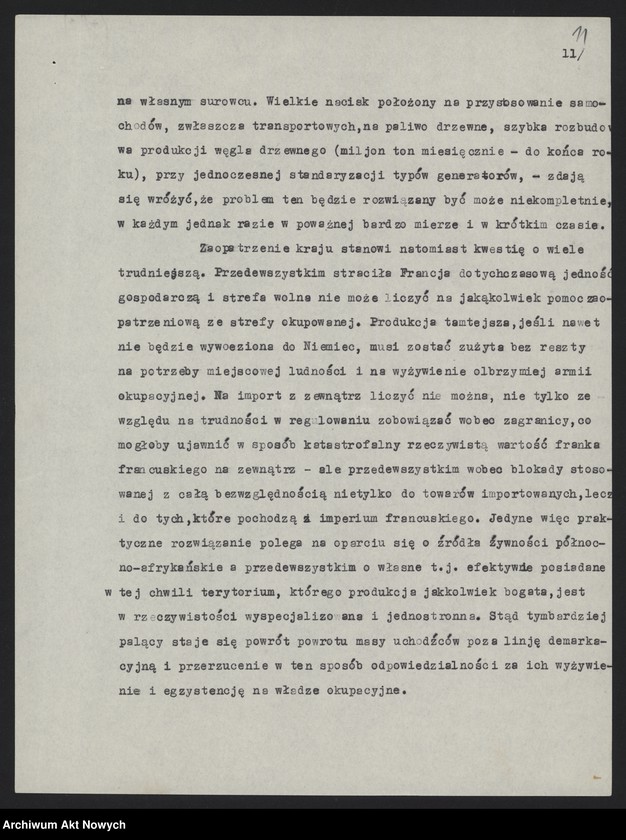 image.from.unit.number "Referat o sytuacji wewnętrznej we Francji po zawarciu zawieszenia broni z Niemcami (Autora nie ustalono, na pierwszej stronie napis - S. Elka)"