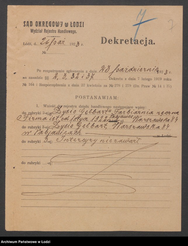 Obraz 9 z jednostki "Gelbracht Zysio- farbiarnia ręczna"