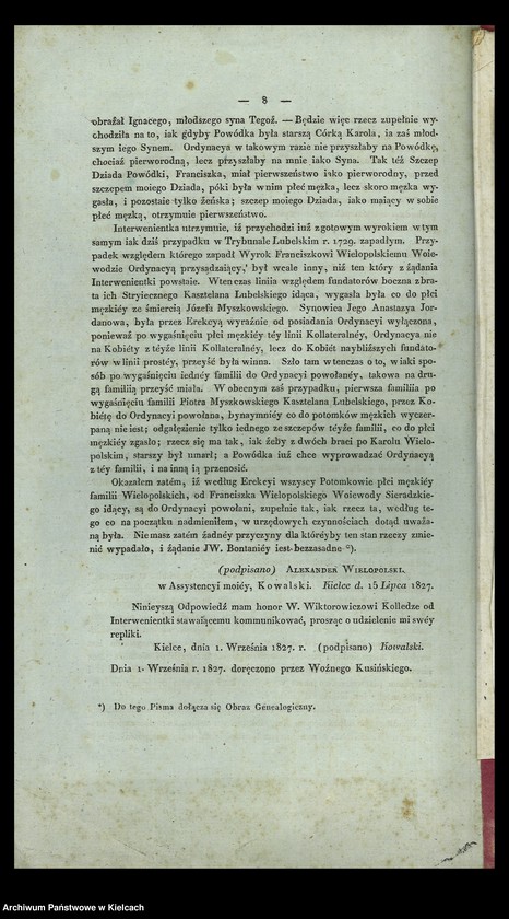 image.from.unit.number "Mapy genealogiczne Myszkowskich, Wielopolskich, wraz z opisem początku Ordynacji"
