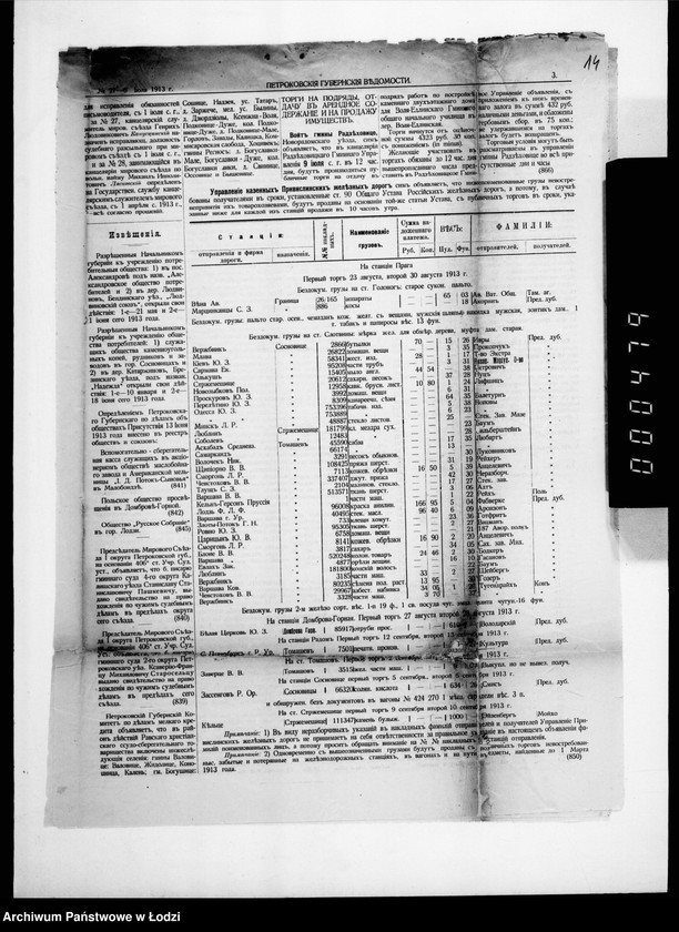Obraz 13 z jednostki "Dokumenty o torgach na arendu 21 učastka zemli lodzinskoj gorodskoj kassy na vremja s 1 oktjabrja 1913 g. po 1 oktjabrja 1916 goda"