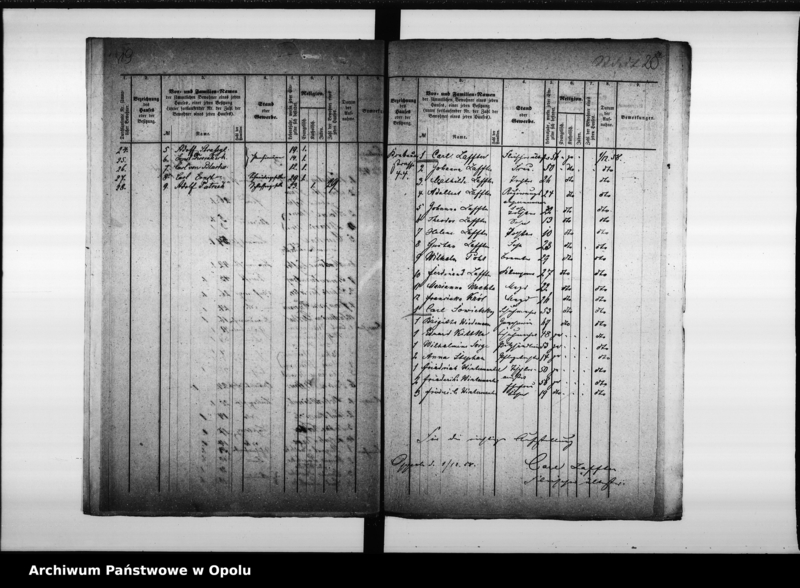 Obraz 19 z jednostki "Acta des Magistrats zu Oppeln betreffend die Aufnahme der Seelenzahl im Adalbert - Bezirk"