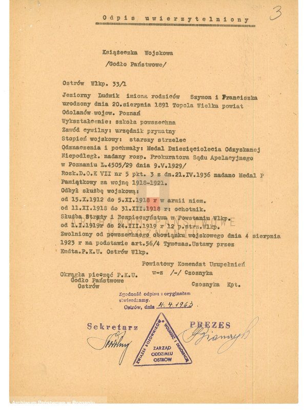 Obraz 20 z jednostki "Życiorysy powstańców wielkopolskich: J - tom V /Jeziorny Ludwik - Juszczak Jan/."