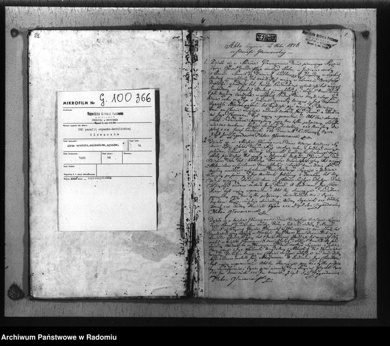 image.from.unit.number "[Duplikat akt urodzeń, małżeństw i zgonów parafii rk Głowaczów za 1826 r.]"