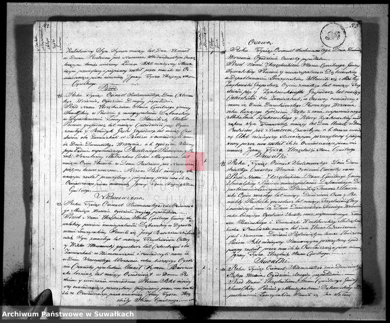 image.from.unit.number "Księga aktu umarłych gminy suwalskiey, powiatu dąbrowskiego w departamencie łomżyńskim od dnia 1 maja 1817 do 30 grudnia 1817"