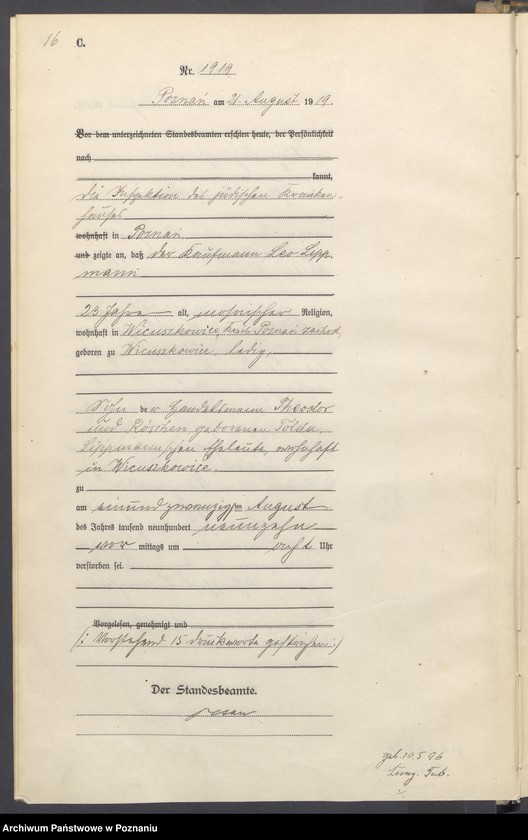 Obraz 18 z jednostki "Księga miejscowa zgonów tom V [Rejestr główny zgonów]"