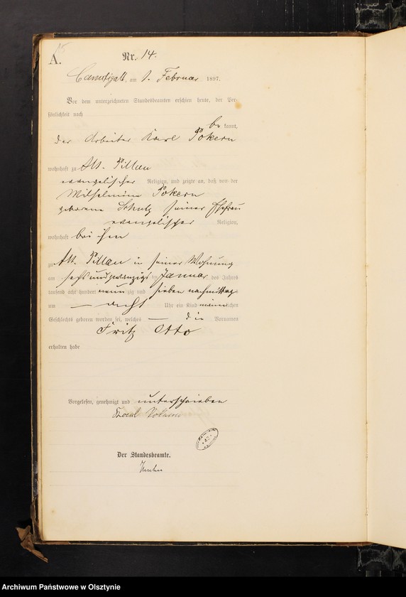 image.from.unit.number "Geburts-Haupt-Register Nr 1 - 164"