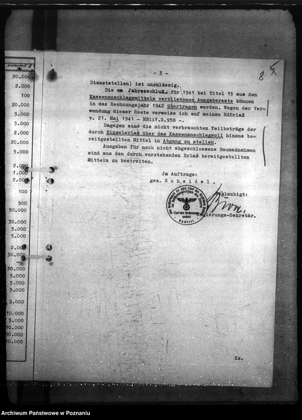 Obraz 12 z jednostki "Haushalt Polizei und Gendarmerie - Unterhaltung der Dienstgebäude des Reichshaushaltes der Polizei a) Erlasse, b) Schriftwechsel"