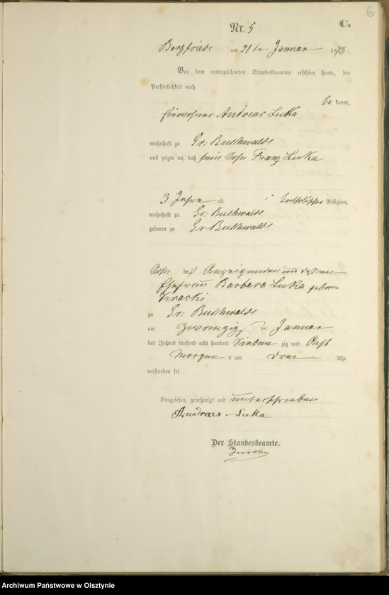 Obraz 8 z jednostki "Sterbe-Haupt-Register Nr 1 - 69"