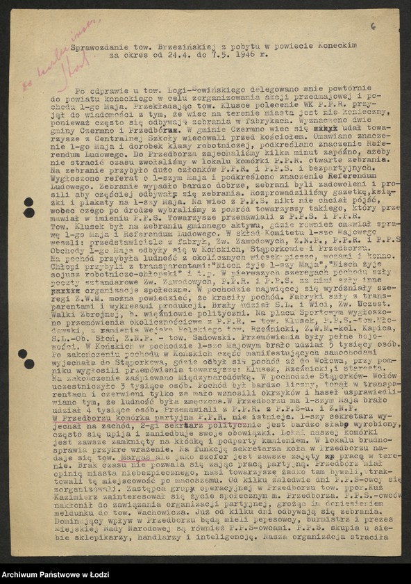 Obraz 7 z jednostki "Sprawozdania instruktorów [Wydziału] z pobytu w terenie"
