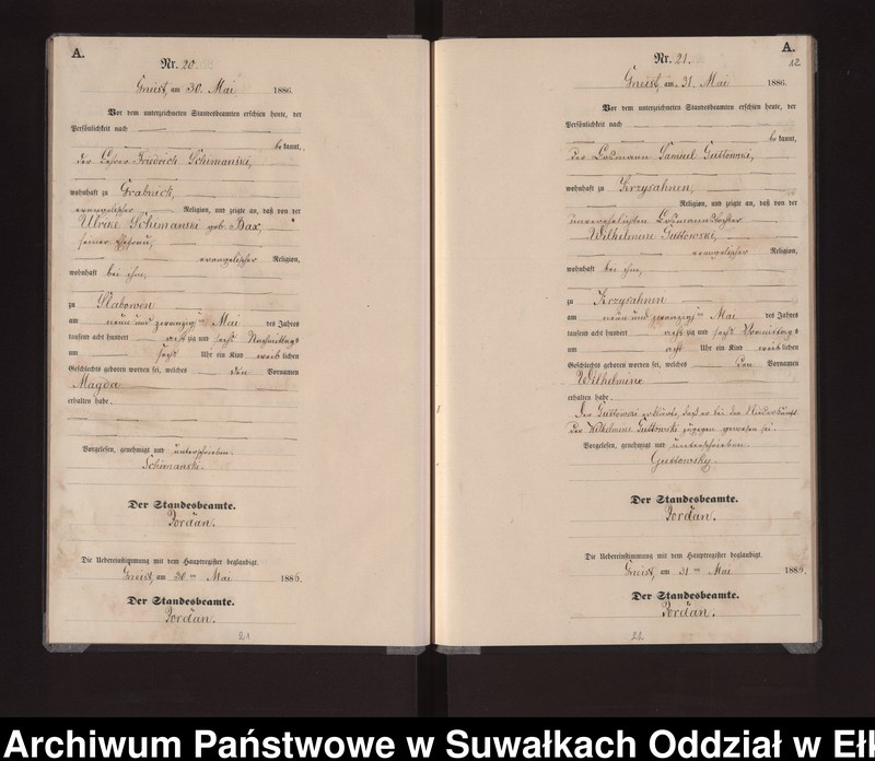 image.from.unit.number "Geburts-Neben-Register des Königlichen Preussischen Standes-Amtes Gneist Kreis Loetzen"