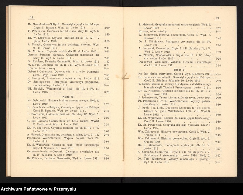 image.from.unit.number "IV Sprawozdanie kierownika Pryw[atnego] Gimnazjum Real.[nego] w Chrzanowie za rok szkolny 1914/1915"