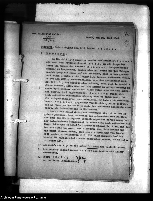 Obraz 19 z jednostki "Wohnungszuweisungen für Deutsche. Verdrängung der Polen."