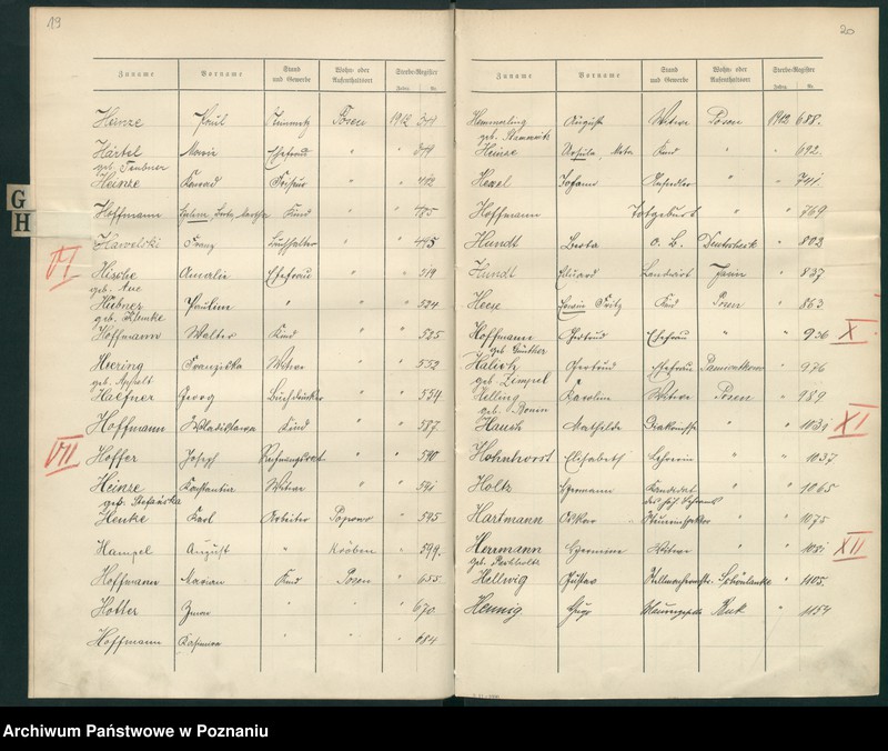 Obraz 17 z jednostki "Spis alfabetyczny zgonów za 1912"