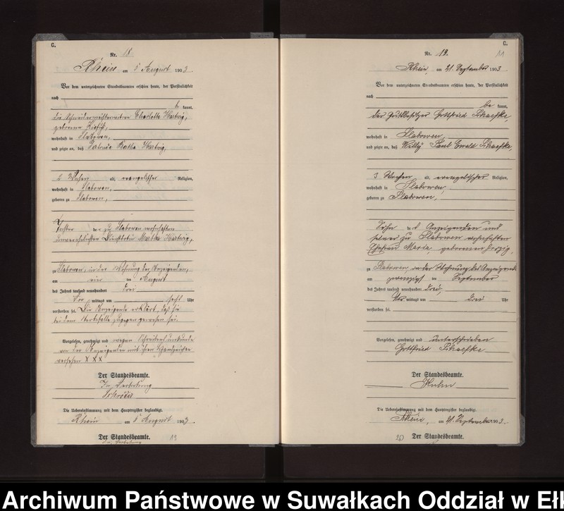 image.from.unit.number "Sterbe-Neben-Register des Königlichen Preussischen Standes-Amtes Gneist Kreis Loetzen"