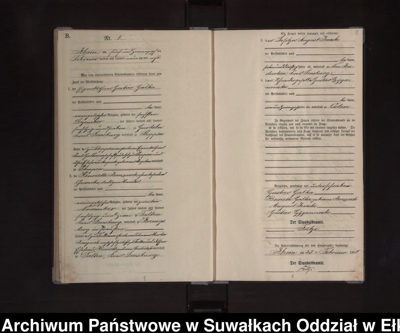image.from.unit.number "Heiraths-Neben-Register des Königlichen Preussischen Standes-Amtes Orlen Kreis Loetzen"