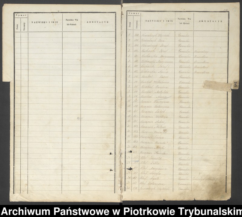 image.from.unit.number "[Księga ludności stałej wsi: Gomulin, Żachta, Folwark Żądło, Cisowa, Zaborów]"